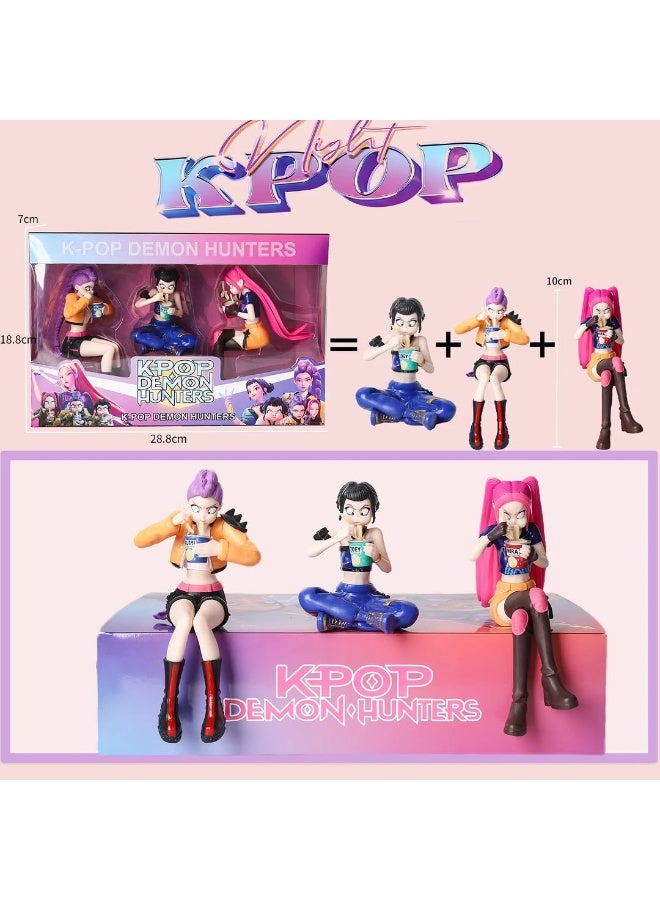 KPOP Demon Hunters 6-piece collectible figure set |  KPOP Figure Toy Set – Pack of 6 | 6" Inch each figure | Action Figures with Detailed Outfits | Character Weapons and Display Box for Boys and Girls, Collector Dolls, Rumi, Mira and Zoey - Image 2