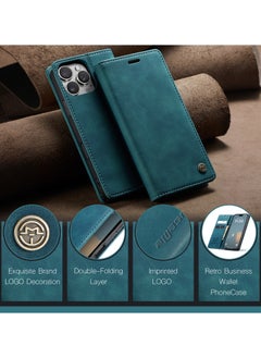 ICARLUS For iPhone 16 Pro Case Card Holder Stand Leather Phone Cover - Blue  - Image 2