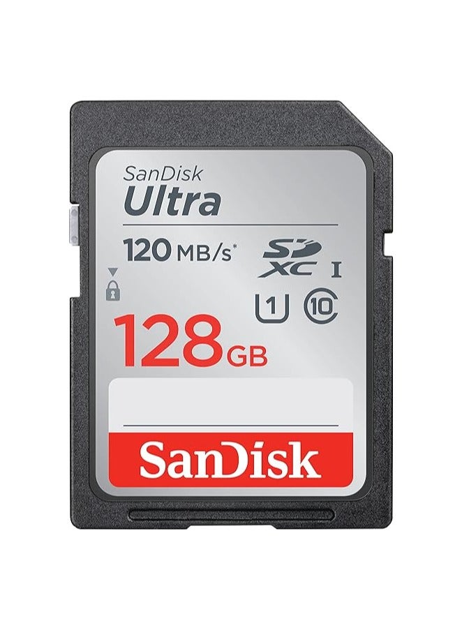sandisk Ultra SDXC UHS-I Memory Card - 120MB/s, C10, U1, Full HD, SD Card - SDSDUN4-128G-GN6IN - Image 1
