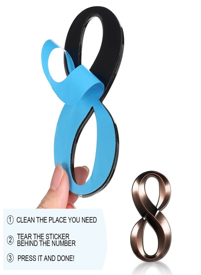 جيتك مجموعة جيتك من 10 قطع من أرقام المنازل ثلاثية الأبعاد لأبواب صناديق البريد، من 0 إلى 9، ذاتية اللصق، ملصقات عناوين الشوارع لأبواب المنازل، الشقق، المكاتب، غرف الفنادق، لافتات صناديق البريد (5 × 3.15 بوصة، نحاسي) - Image 4