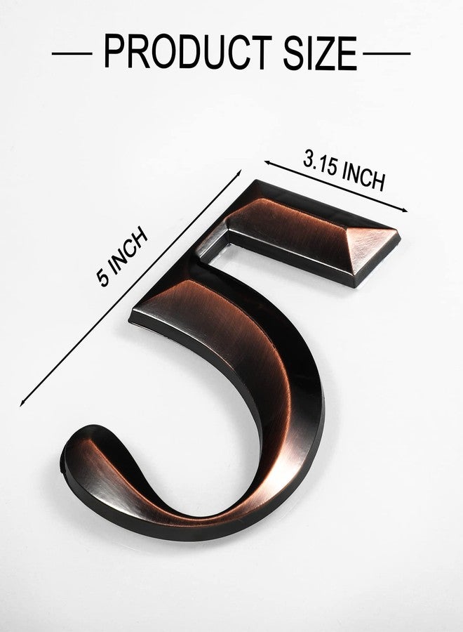 جيتك مجموعة جيتك من 10 قطع من أرقام المنازل ثلاثية الأبعاد لأبواب صناديق البريد، من 0 إلى 9، ذاتية اللصق، ملصقات عناوين الشوارع لأبواب المنازل، الشقق، المكاتب، غرف الفنادق، لافتات صناديق البريد (5 × 3.15 بوصة، نحاسي) - Image 3