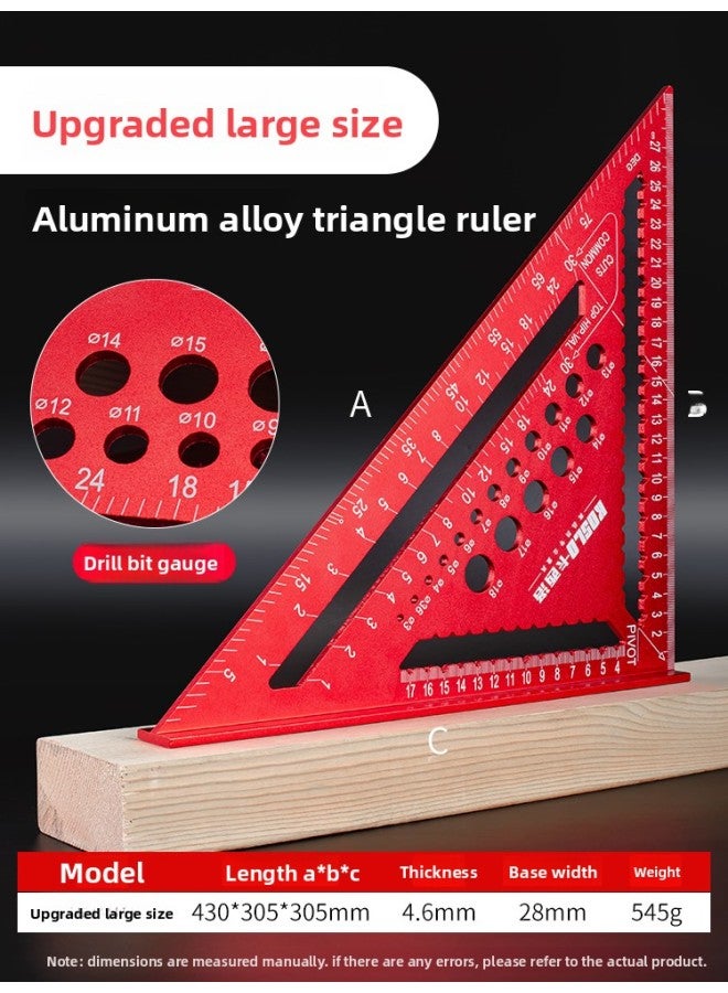 Special Aluminum Alloy 45 Degree Stainless Steel Right Angle 90 High Precision Tool Large Industrial Triangle For Woodworking Triangle Ruler 