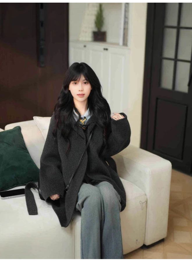 Double-sided Woolen Coat, Korean Style, Elegant, Casual, Lazy, Chanel-inspired, Autumn And Winter Style, Fashionable, Versatile, Stylish, Casual And Loose-fitting - Image 3