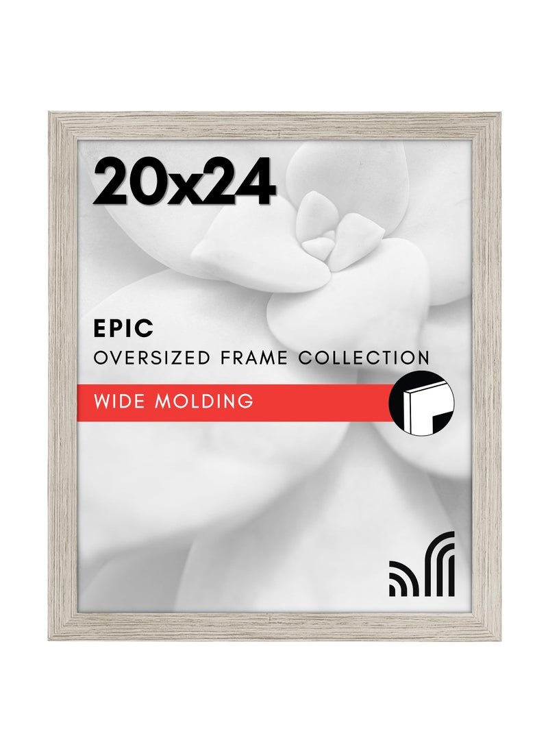 Americanflat 20x24 Picture Frame with Polished Plexiglass  Wide Picture Frames Made of Engineered Wood for Vertical or Horizontal Wall Display  Epic Collection  Driftwood