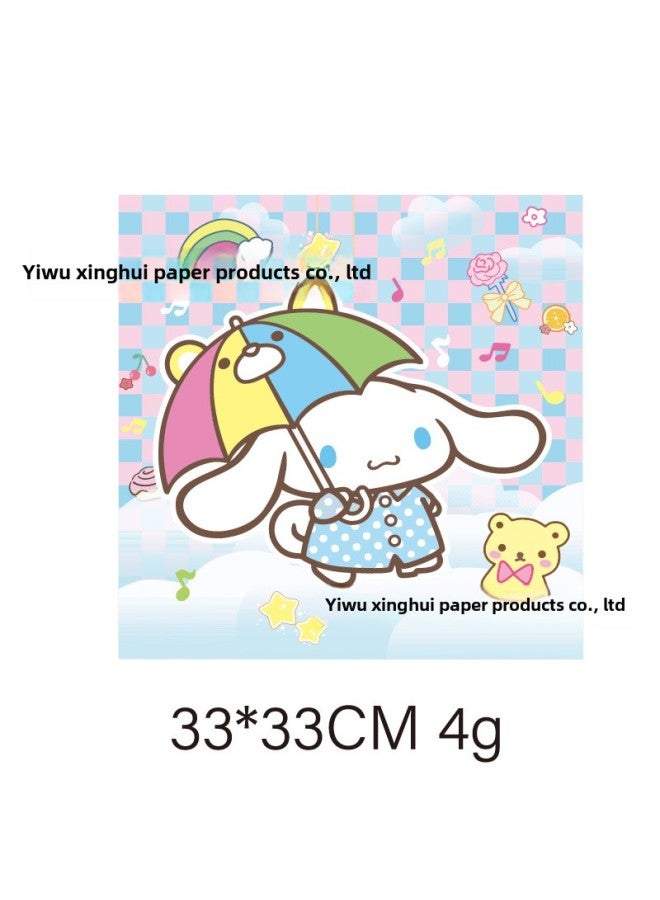 Yugui Dog Birthday Party Suit Paper Tray Paper Cup Paper Towel Tablecloth La Flag Cake Balloon Children's Arrangement Supplies-Color:Paper Towel 10PCS - Image 1