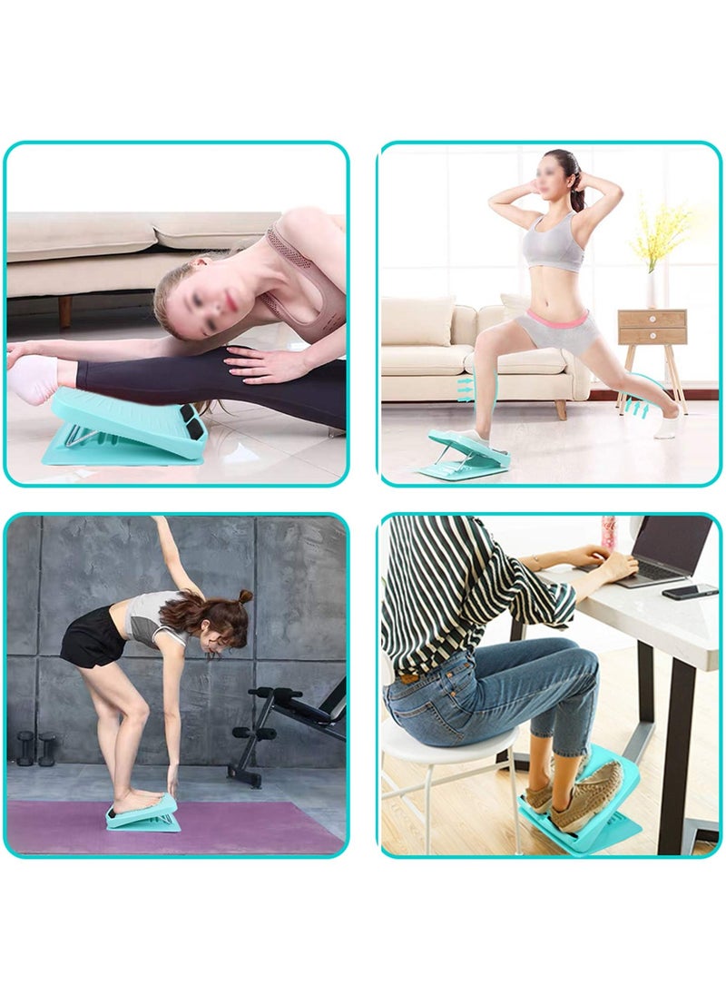 SYOSI - Calf Stretcher Slant Board, Adjustable 4 Level Incline Board with Anti Slip Design, Leg Foot Balancing Fitness Pedal Wedge for Home Office, Blue - Image 1