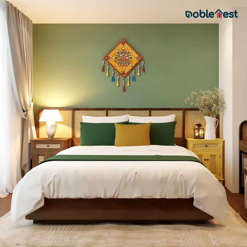 Noblenest Gujrati Wooden Wall Art Hanging for Living Traditional Rangoli Design Room Decoration Item for Home Modern Decor Items Wall Hanging for Office and Bedroom NGYL082435 - Image 4