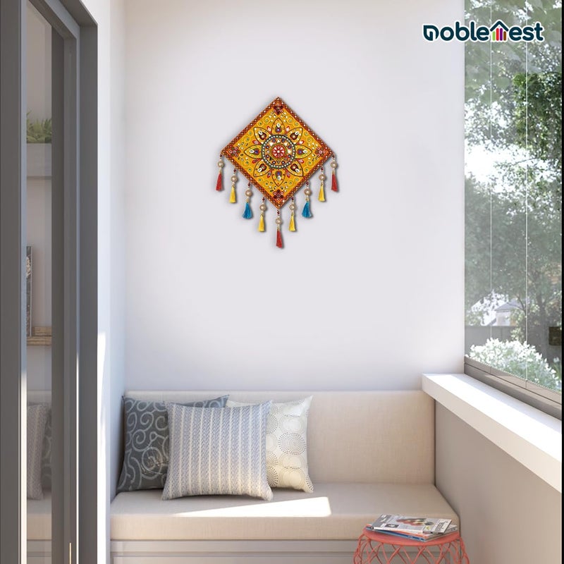 Noblenest Gujrati Wooden Wall Art Hanging for Living Traditional Rangoli Design Room Decoration Item for Home Modern Decor Items Wall Hanging for Office and Bedroom NGYL082435 - Image 5