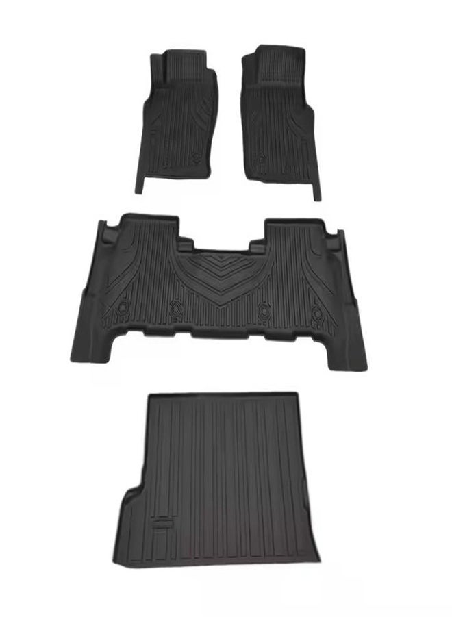 Generic - Nissan Patrol Safari Y61 Floor Mats And Trunk Mat Set, 5D Tpe Floor And Trunk Mats for Patrol Super Safari Y61, Heavy Duty Mats, Black - Image 1