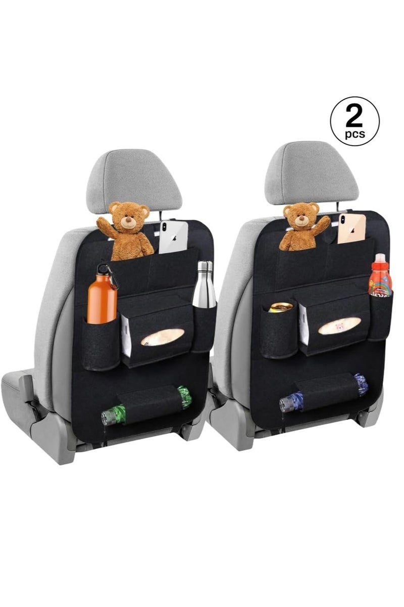 Leon Home Two Piece Car Seat Felt Organizer, Driver and Passenger Car Seat Backrest Organizers - Image 1