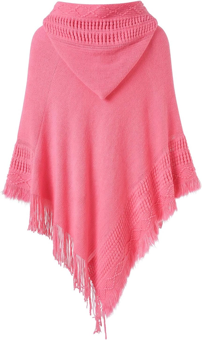 Ferand Ladies' Hooded Cape with Fringed Hem, Crochet Poncho Knitting Patterns for Women - Image 2