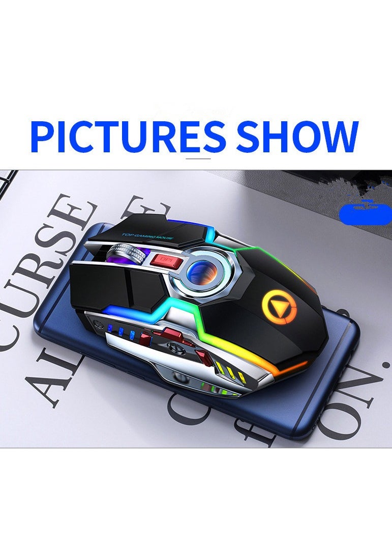 EZRA - 2.4G wireless gaming mouse backlit electronic sports mouse optical computer mouse with 5 adjustable DPI and 7 programmable buttons, - Image 1