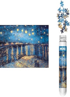 FASHION MANIA 150 Pieces Mini Jigsaw Puzzles for Adults & Kids, 6" x 4" Small Jigsaw Puzzles Capsule Tube Jigsaw Puzzles, Starry Night Over The Rhone Water Lilies Kanagawa Surf Lane (starry night over the rhone) 