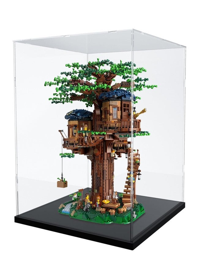 Nynelly Large Acrylic Display Case for Collectibles,Clear Acrylic Display Box for Lego 21318 Tree House, Assemble Countertop Dustproof Showcase with Base,17.7x17.7x17.5 inch - Image 1