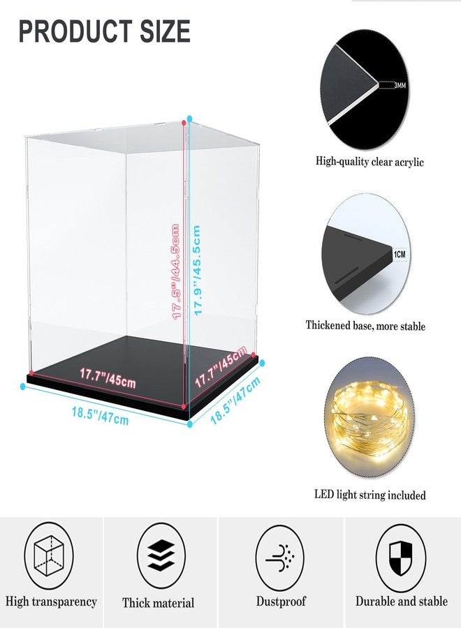 Nynelly Large Acrylic Display Case for Collectibles,Clear Acrylic Display Box for Lego 21318 Tree House, Assemble Countertop Dustproof Showcase with Base,17.7x17.7x17.5 inch - Image 2