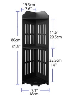 AOJEZOR Corner Rack, Corner Storage Rack, PVC, universal for any situation, height 31.5 inches (80 cm), Black  - Image 2