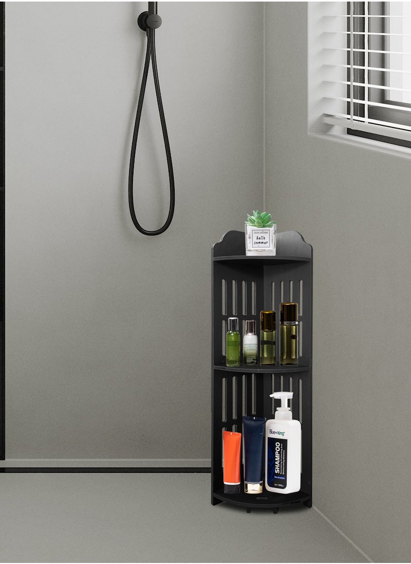 AOJEZOR Corner Rack, Corner Storage Rack, PVC, universal for any situation, height 31.5 inches (80 cm), Black  - Image 4