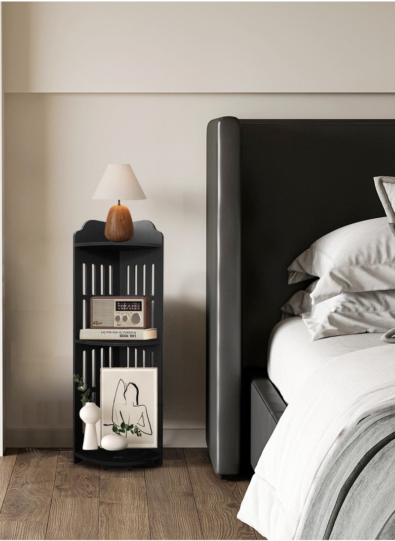 AOJEZOR Corner Rack, Corner Storage Rack, PVC, universal for any situation, height 31.5 inches (80 cm), Black  - Image 3