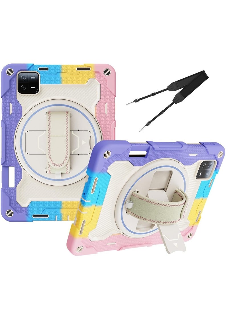 Gerenic - Protective Tablet Case Compatible with Xiaomi Pad 6 Pro/Xiaomi Pad 6 11 inch 360° Swivel Kickstand Hand Shoulder Strap Shockproof Armor Grip Stand Cover - Image 1