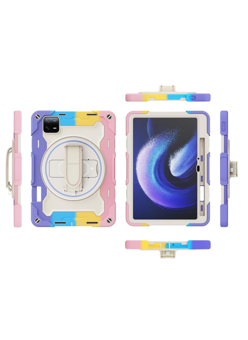 Gerenic - Protective Tablet Case Compatible with Xiaomi Pad 6 Pro/Xiaomi Pad 6 11 inch 360° Swivel Kickstand Hand Shoulder Strap Shockproof Armor Grip Stand Cover - Image 1