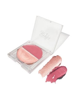 Ruby's Organics Cream Blush For Cheeks & Highlighter Duo Palette Blusher For Face Makeup Lightweight Flawless All Day Glow All Skin Types Natural &Paraben Free (Deep Rose + Illuminate) 9G  - Image 1