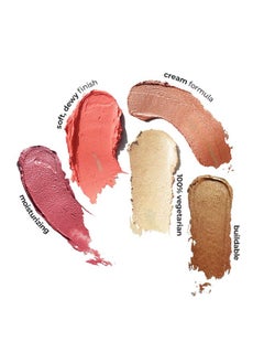 Ruby's Organics Cream Blush For Cheeks & Highlighter Duo Palette Blusher For Face Makeup Lightweight Flawless All Day Glow All Skin Types Natural &Paraben Free (Deep Rose + Illuminate) 9G  - Image 3