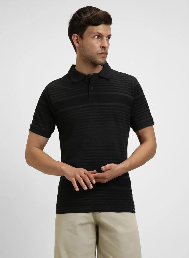Dennis Lingo Slim Fit Stripped Short Sleeve Polo T-Shirt by Styli