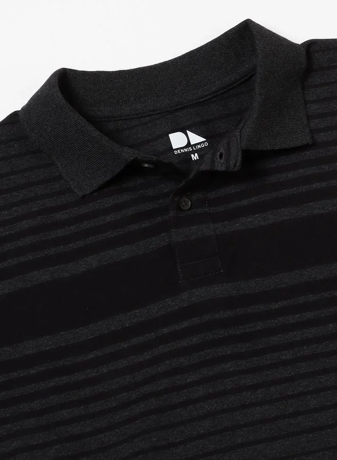 Dennis Lingo Slim Fit Stripped Short Sleeve Polo T-Shirt by Styli