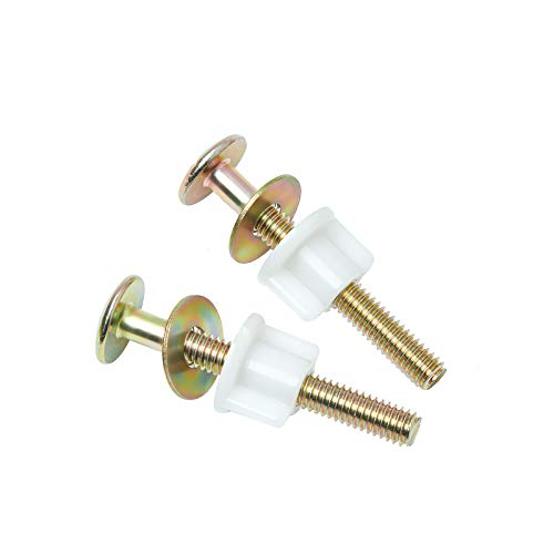 A.I.FORCE 2Pcs Toilet Seat Screws, Steel Toilet Seat Hinge Bolts and Nuts, Heavy Duty Toilet Seat Fastener with Plastic Nuts and Metal Washers, Toilet Hardware Replacement for Top Mount Toilet Seat Hinges - Image 1
