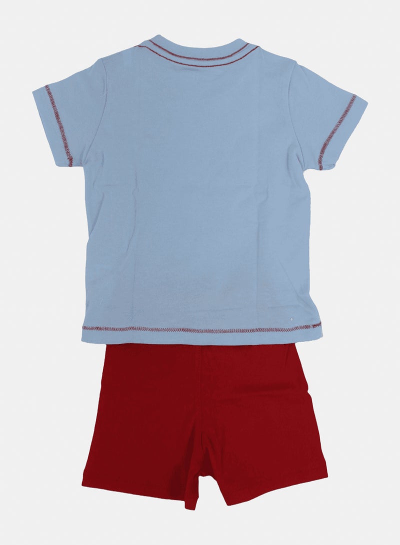 Baby Boys Cotton Pajama – Baby Blue with Mickey Mouse Print - Image 2