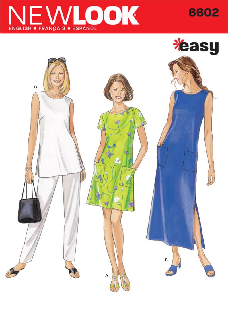 New Look Sewing Pattern 6602 Misses Dresses Size A SMLXLXXL