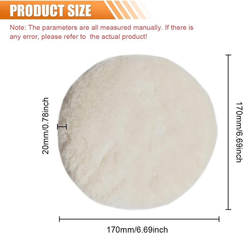 LHDOS 3PCS 6 Inch Wool Buffing Pad Kit - Wool Polishing Pad with Hook and Loop Backing for Car Polisher Compound Cutting - Soft Sheepskin Buffing Pads Wool Cutting Pads for Car Detailing Polishing (6 Inch) Light & heavy use compatible - Image 2