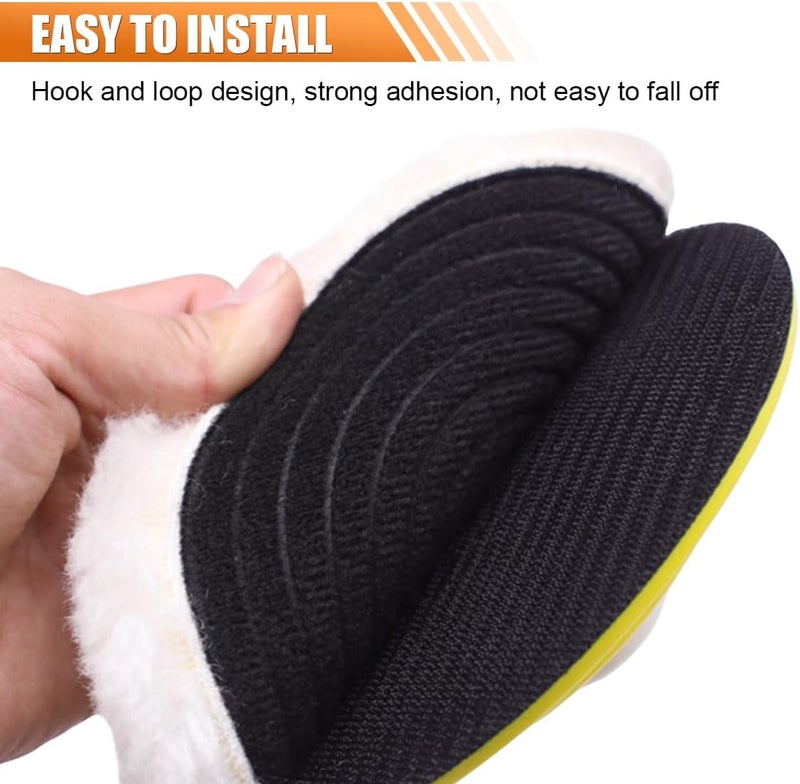 LHDOS 3PCS 6 Inch Wool Buffing Pad Kit - Wool Polishing Pad with Hook and Loop Backing for Car Polisher Compound Cutting - Soft Sheepskin Buffing Pads Wool Cutting Pads for Car Detailing Polishing (6 Inch) Light & heavy use compatible - Image 5