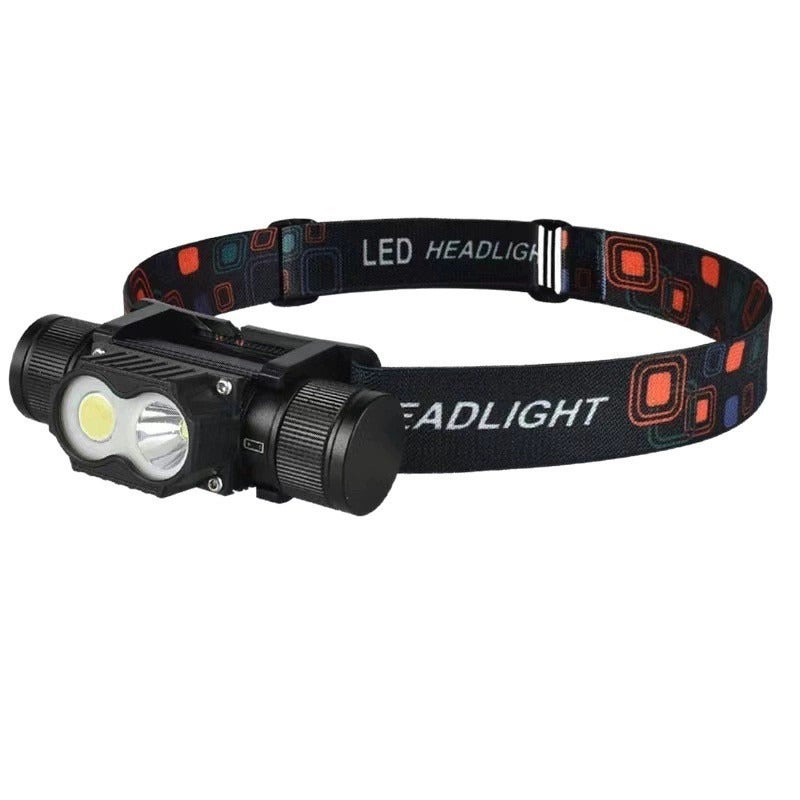 New LED Headlamp Type-C Rechargeable Outdoor Cycling Running Detachable Red Warning Strong Light - Image 5