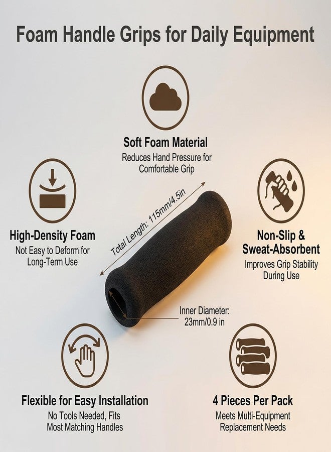 VANTOBEST 4 PCS Foam Replacement Walking Cane Grips, Non Slip Comfort Handle Covers for Offset Canes Crutches, Soft Foam Hand Grips for Seniors, Multi Purpose Handle Sleeves for Bicycle Tool Handlebars - Image 4