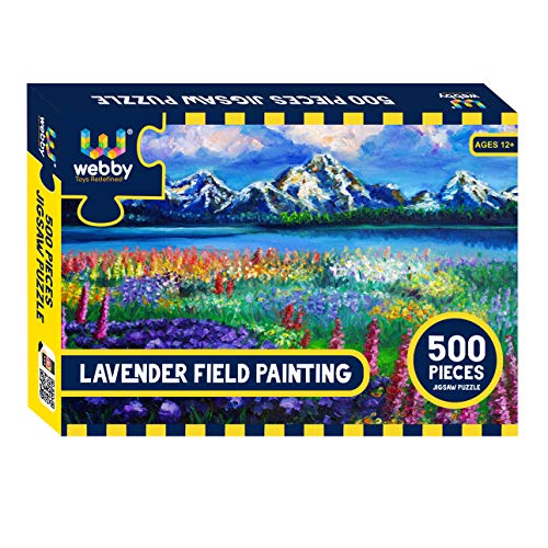 Webby Lavender Field Painting Jigsaw Puzzle, 500 Pieces - Image 1