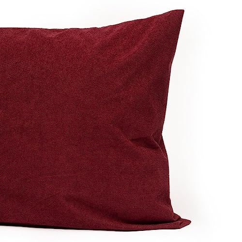 Wakefit Waterproof Pillow Cover | Terry Cotton Pillow Protector | Pillow Inner Cover with Zip | 200 GSM | Beetroot-28x18 Inch | Set of 4 - Image 4