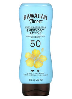 Hawaiian Tropic Everyday Active Sport Sunscreen Lotion SPF 50 Light Tropical 8 fl. oz (236 ml) 