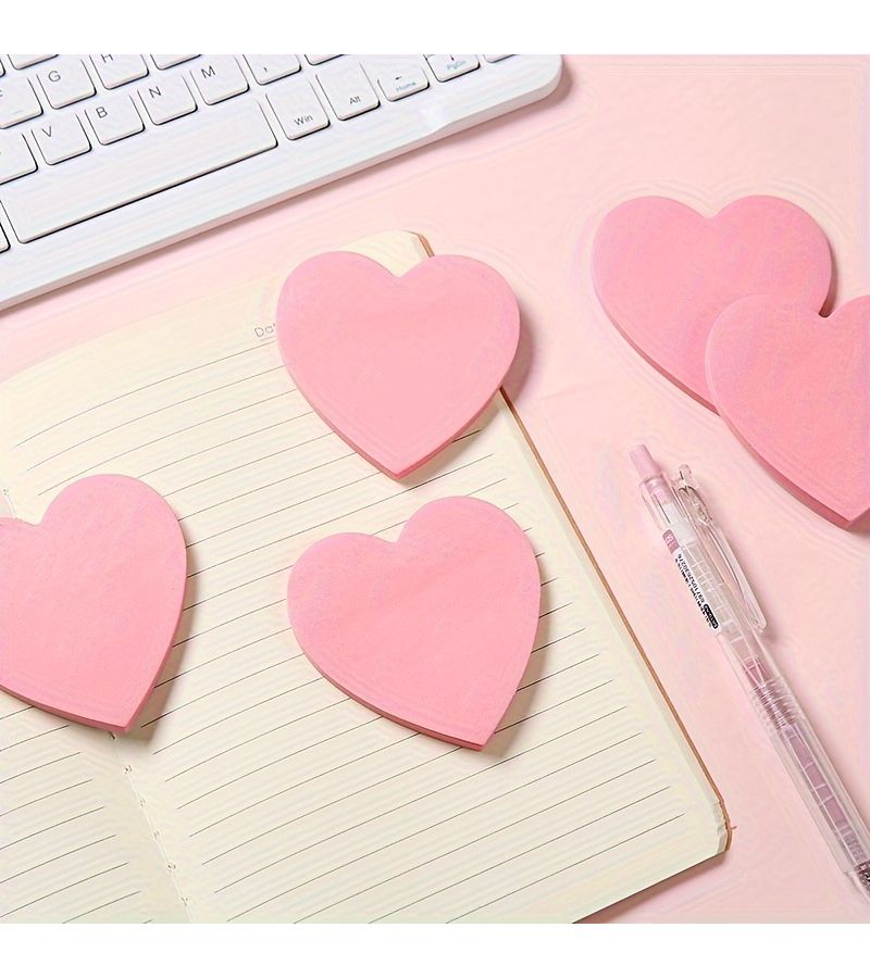 120 Pcs Heart Shaped Sticky Notes Self Adhesive Memo Pads Love Style for Students Office Home Planners Journals Bulletin Board Desk Organization Daily Use No Residue - Image 2