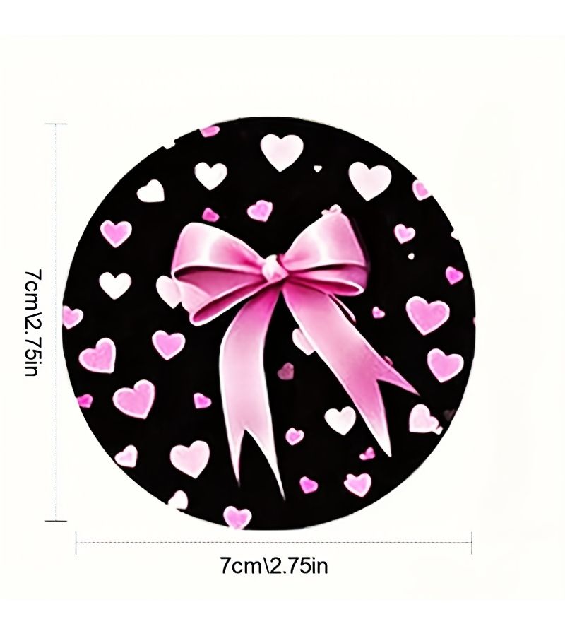 Non Slip Rubber Car Coasters Pink Ribbon Bow Cup Holder Liners 2 Pack - Image 3