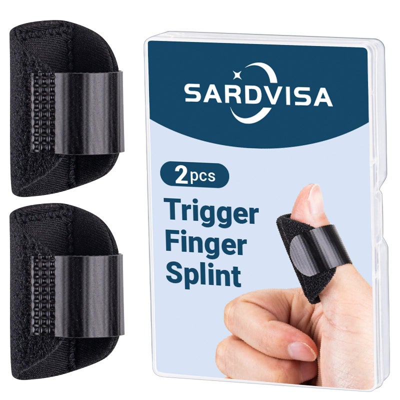 SARDVISA Trigger Finger Splint 2 Pcs Single Strap Knuckle Immobilization Support Brace Fits for Thumb and Pinky Finger Pain Finger Straightener for Arthritis Mallet Injury and Sprain - Image 3