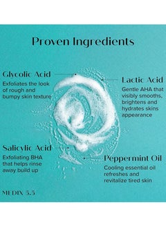 Medix 5.5 GLYCOLIC + LACTIC ACID SKIN PERFECTING BODY WASH 15 FL OZ (444 ML )  - Image 2