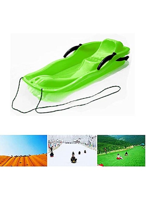Kids Sled Board For Skiing Grass Sliding And Sand Boarding Green