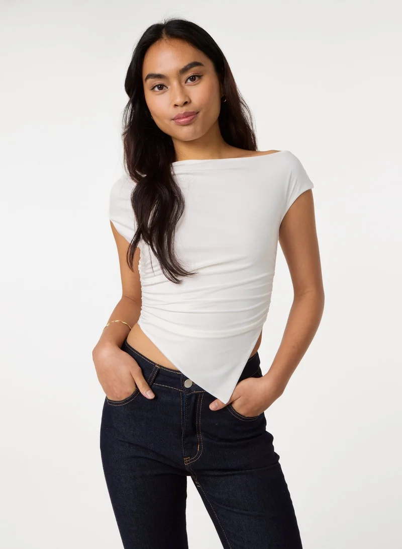 بينك فانيلا Asymmetric Shoulder Top