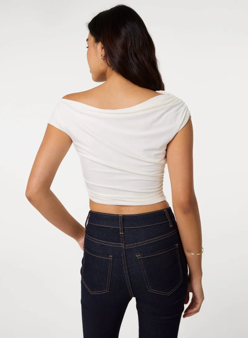 بينك فانيلا Asymmetric Shoulder Top