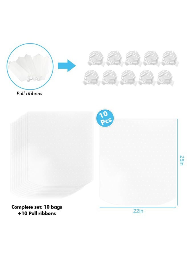 EKAPACKAGING Clear 22x25 Inches 10 Pcs Pull Ribbons White Spot Print Gift Basket Cellophane Bags Easter Gift Bag Mothers Day Party Favor Snack Food Packaging Baby Shower Goodie Cello Wrapping - Image 2