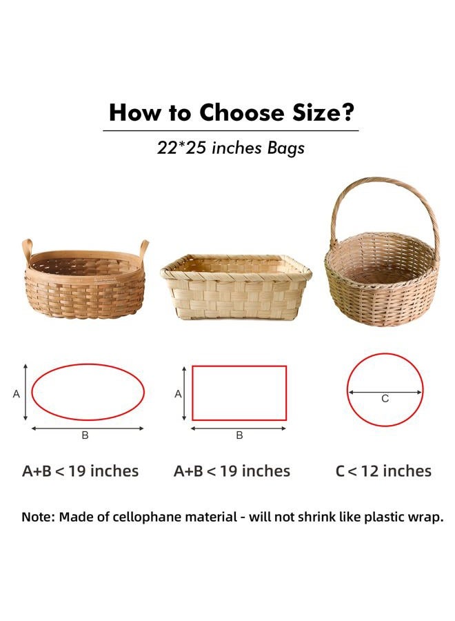 EKAPACKAGING Clear 22x25 Inches 10 Pcs Pull Ribbons White Spot Print Gift Basket Cellophane Bags Easter Gift Bag Mothers Day Party Favor Snack Food Packaging Baby Shower Goodie Cello Wrapping - Image 4