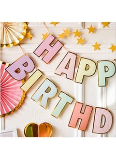 We Happy Happy Birthday Colorful Macaron Party Decoration Banner  - Image 2