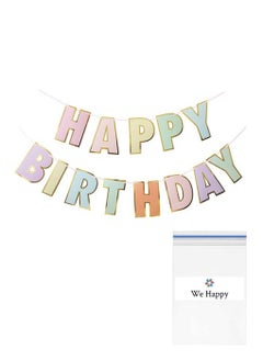 We Happy Happy Birthday Colorful Macaron Party Decoration Banner  - Image 1