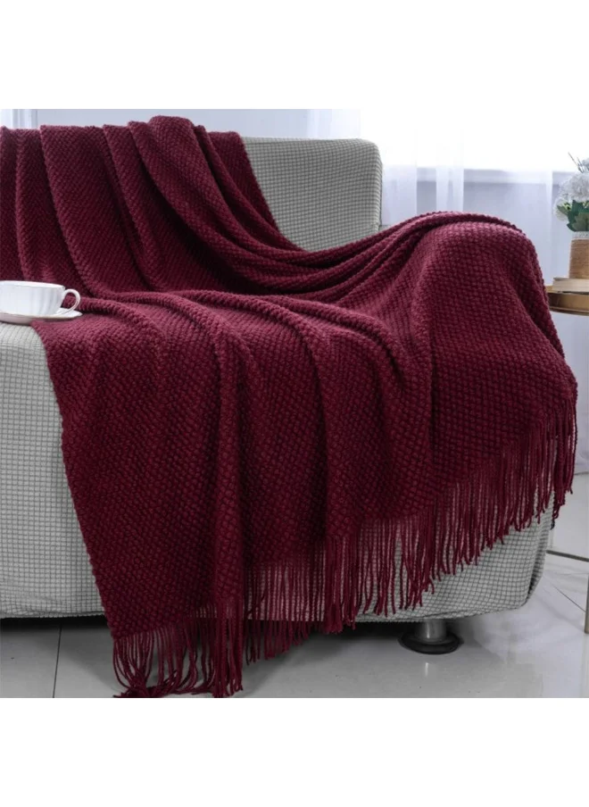 DANUBE HOME Takisha Throw Blanket Soft And Cozy Accent for Living Room, Bedroom, Sofa, And Bed – Stylish, Warm, And Comfortable Home Decor – Perfect Gift Idea 127x154cm - Red